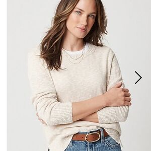 J. Crew Women's 2X Crew Neck Beach Sweater in Light Khaki